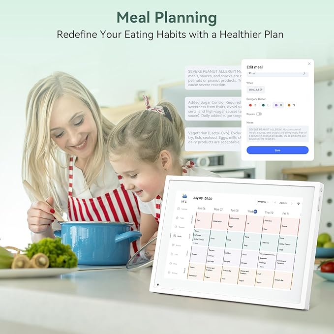 Digital Calendar,10.1 Inch Planner Electronic Calendar&Chore Chart,Smart Calendar Touchscreen Interactive Display for Family Schedules,Bussiness Working tasks,Great for Organizing Your Routines,Gifts for Women Mom
