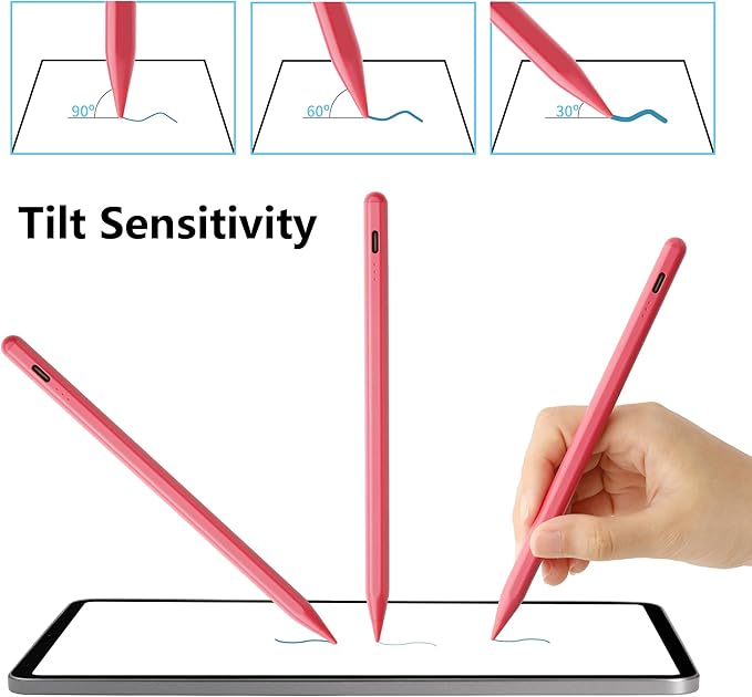 Stylus Pen for iPad A16 11th 10th 9th 8th 7th 6th Generation, iPad Pro 12.9 11 13 inch M4, iPad Air M3 M2 5th 4th 3rd Gen, iPad mini A17 Pro 7 6 5, Apple Pencil Pro 1st 2nd Gen Alternative Rose Pink