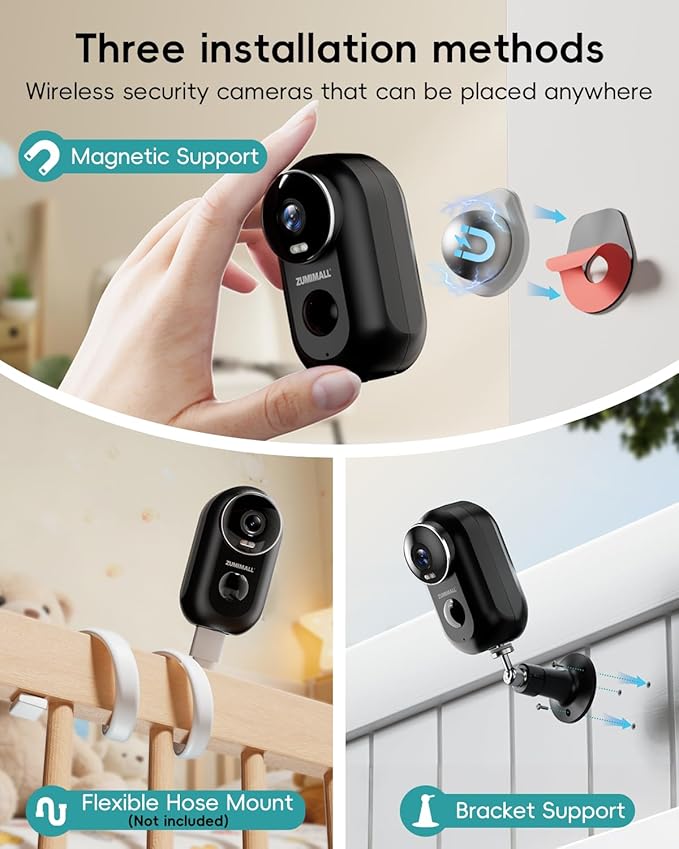 ZUMIMALL Security Cameras Wireless Outdoor 4-Pack 2K Home Security WiFi