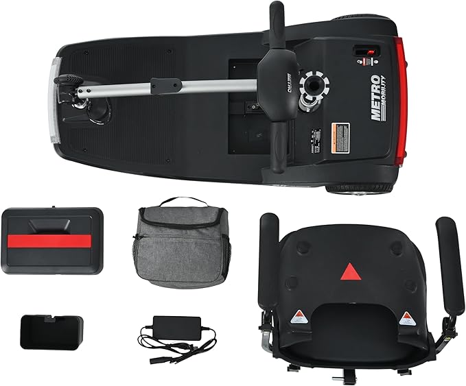 250W Airline Approved Mobility Scooters for Adults & Seniors 265lbs Capacity, 4 Wheel Folding Powered Mobility Scooters with Storage Bag, Lightweight Electric Scooter with & USB Charger Port (Black)