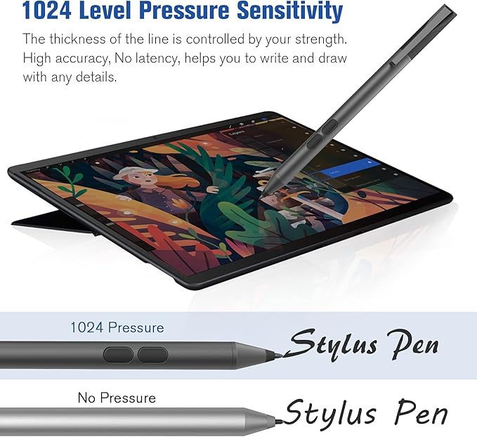 Stylus Pen for ASUS Touchscreen Devices, Active Digital Pen with Ultra-Fine Tip, 1024 Pressure Sensitivity, Palm Rejection for Precision Drawing and Writing