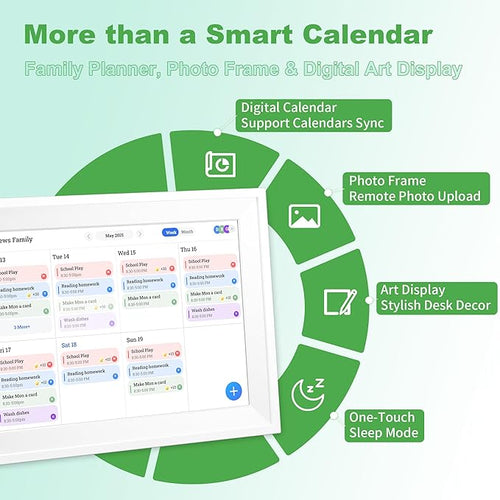 10.1’’ Smart Digital Calendar - Interactive Touch Screen, HD Display, Wall Mountable Family Organizer with Chore Chart, To-Do Lists & App Sync for Home & Office, Warm Mothers’s Day Gift, Gift for Her