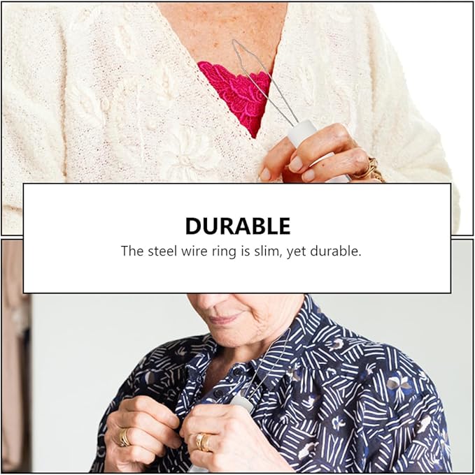 2pcs Button Hook and Zipper Puller Dressing Aid Tool, Fixed Button Hook and Simple Zipper Pulling Helper for Clothing, Portable Buttoning Assistance for Arthritis and Daily