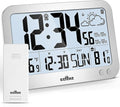 Atomic Clock, 10" Digital Clock Large Display, Wall Clocks Battery Operated with Backlight, Wireless Outdoor Sensor, Alarm Clock Indoor Outdoor Temp, 4 Time Zones, Auto DST, Clock for Bedroom (Sliver)