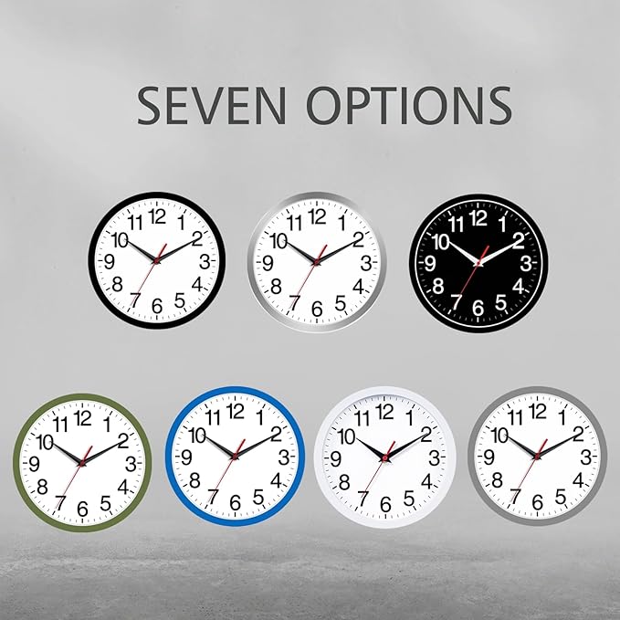 Rohioue Wall Clock Modern 8 Inch Battery Operated Silent Non Ticking Small Analog Clock Decorative for Bedroom Kitchen Bathroom Office Home