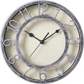 8" Silent Quartz Wall Clock Non-Ticking Digital Silver Clocks with 3D Numbers and Plastic Bezel Easy to Read Vintage Wall Clock