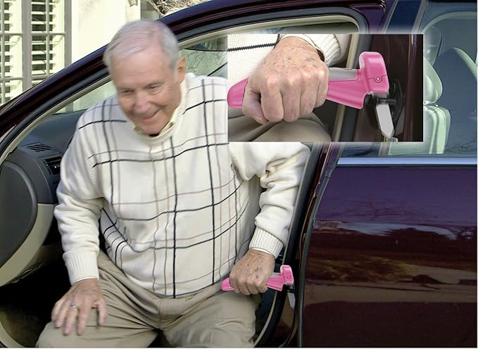 EMSON Car Cane, All-in-One Window Breaker Seatbelt Cutter Door Handle Assist & Mobility Aid with Built in LED Flashlight, Car Handle Assist for Elderly & Car Emergency Tool, Must Have Car Accessories