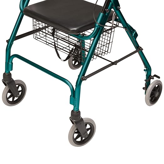 Lumex Walkabout Lite Rollator – Lightweight 14.5 lb. Rolling Walker with Seat for Seniors, Green