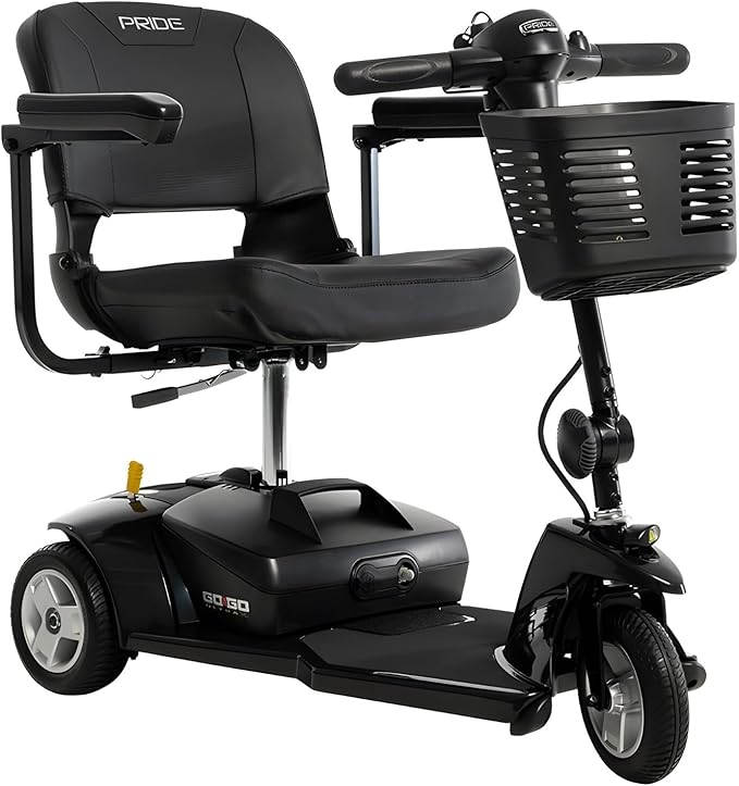 Pride Mobility Go Go Ultra X 3-wheel Scooter - Travel Mobility for Adults, 12 Ah Battery, 300 Lbs Weight Capacity, Seat Dimensions - 17"" W x 17"" D - S39, Black