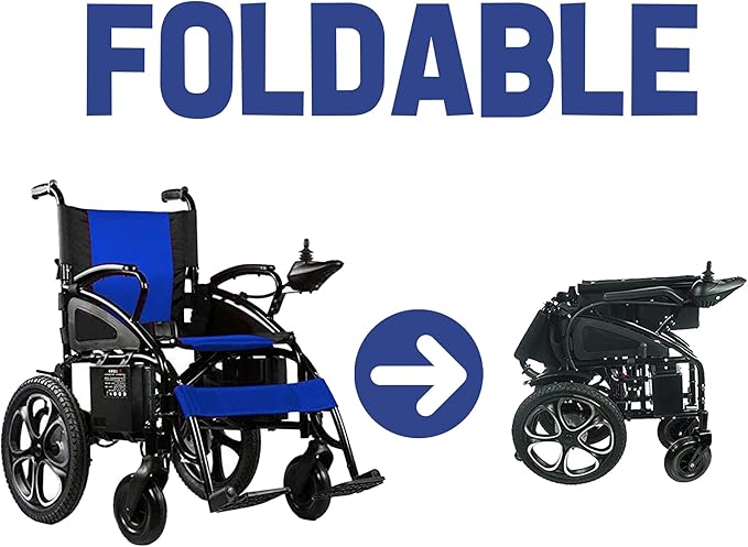 Artemis All Terrain Electric Wheelchair Heavy Duty, Foldable Electric Wheelchairs for Adults, Power Wheelchairs for Seniors (Blue)