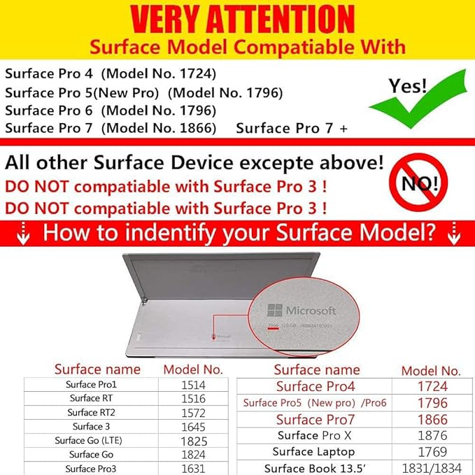 Case for Surface Pro 7 Plus/Pro 7 / Pro 6 / Pro 5 / Pro 4 with Stylus Holder, Multiple Angle Polyester Slim Lightweight Cover, Compatible with Type Cover Keyboard