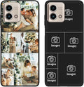 Design Your Own Case for Motorola Moto G Stylus 5G 2023, Custom Personalized Photo Collage Text Cover, Customized Picture Shockproof Protective Soft Slim Silicone Case, Gift for Birthday, Black