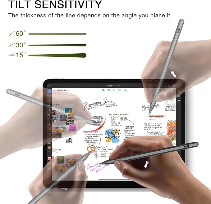 HATOKU Stylus Pen for iPad 2018-2026, 15 Mins Fast Charge Pencil 1st Gen with Tilt Sensitivity, Palm Rejection, Magnetic Pens for iPad 6-10/11, Air 3/4/5/M2/M3, Mini 5/6/7, Pro 11"/12.9"/M4/M5 (Black)