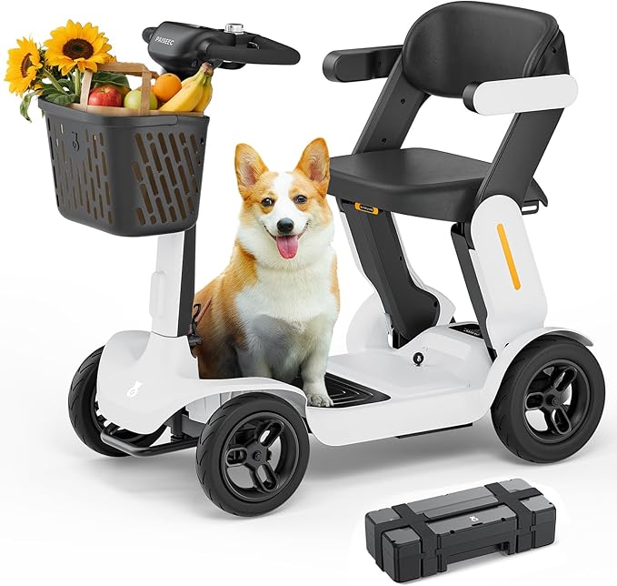Paiseec S3 Mobility Scooter, Folding Mobility Scooters for Seniors, All Terrain Mobility Scooter, Electric Mobility Scooters for Adults, Folding Mobile Scooter, Auto Speed Control (White, S3-40 Miles)