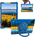 Silicone Tablet Case 360 Rotating Kickstand/Handle and Shoulder Strap Stylus Pen Lightweight Soft Cover Compatible with Xiaomi Pad 7/7 Pro 11.2 inch Deepblue