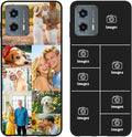 Custom Personalized Case for Motorola Moto G 5G 2023 6.5 inch, Customized Multiple Photos Collage Text Phone Cover, Full Body Shockproof Soft Silicone Case, Anti-Scratch, Wireless Charging, Black