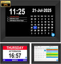 Bgift 10.1Inch Touch Screen Digital Alarm Clock for Seniors,with Date and Day of Week, Auto DST 64 Alarms 40 Reminder,Digital Calendar for Elderly,Auto Dimmable Gifts