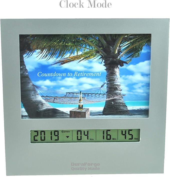 9999 Day Retirement Countdown Clock with Large Display Digital Timer & a 4x6 Picture Frame, Fun Gifts for Men or Women Change Photo & Count Down to Vacation Wedding Christmas Halloween holiday