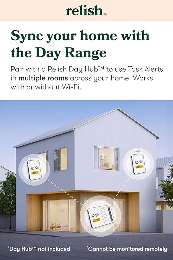 Relish Day Connect – Dementia Clock, HD Large Screen Digital Calendar Clock for Seniors and People with Memory Loss with Large Number, Day, Date and Time