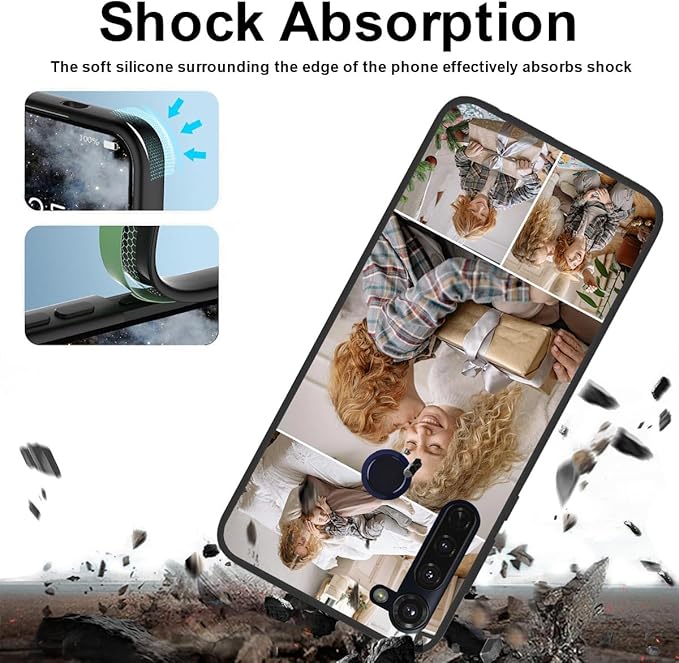 Styletify Custom Photo Case for Motorola Moto G Pro, Create Your Own Picture Collage Phone Case, Soft Drop Protection, Personalized Anti-Scratch TPU Soft Cover, Gifts for Family Friends, Black