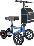 BlessReach All Terrain Steerable Knee Scooter Crutch Alternative，Deluxe Medical Scooter Double Handbrake,for Adults Injured Ankle & Foot Recovery Scooter in Blue
