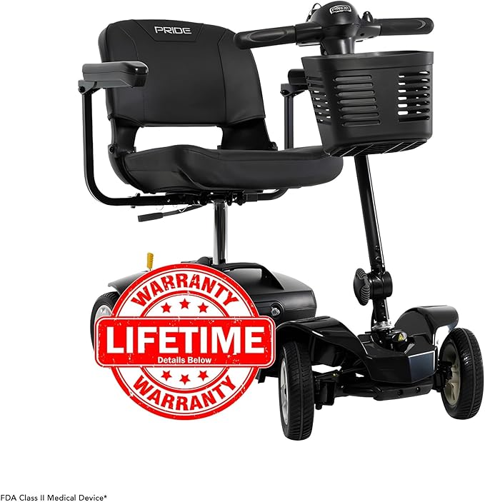 Pride Mobility Go Go Ultra X 4-wheel Scooter - Travel Mobility for Adults, 12 Ah Battery, 300 Lbs Weight Capacity, Seat Dimensions - 17"" W x 17"" D - S49, Black