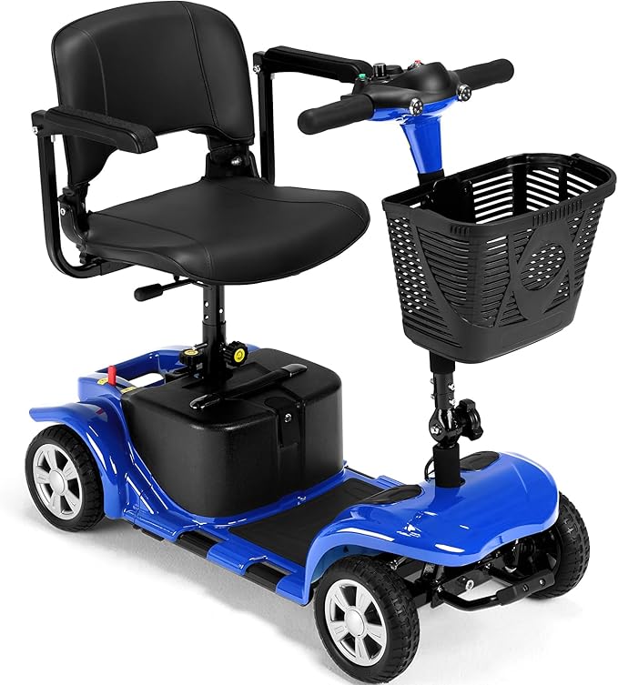 Mobility Scooters for Seniors, Light Weight Mobility Scooters for Adults, Compact Folding Electric Mobility Scooter, LED Lights, Adjustable Seat, 3~6.5 KM/H