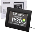 Digital Dementia Clocks for Seniors - 7" Large Display Calendar Clock with Day & Date for Elderly, Auto DST | 20 Alarm Reminders, Essential Alzheimers Clock & Gift for People with Memory Loss