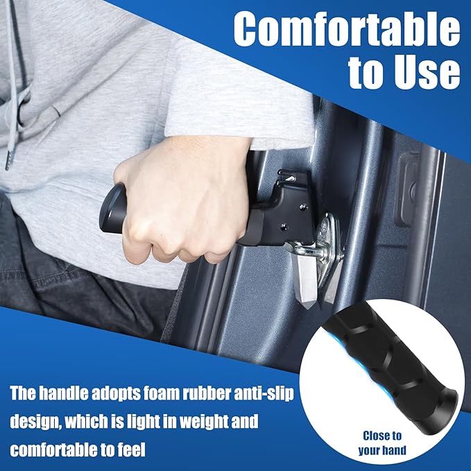 2PCS Car Door Handle for Elderly Disabled Car Handle Assist Mobility Aid 3 in 1 Assistance Support Portable Helping for Disability Handicapped(Black)