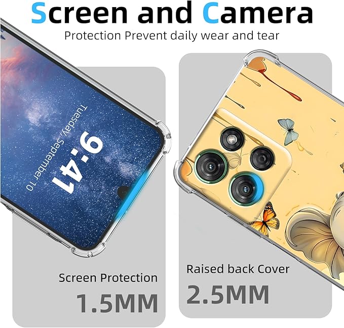 for Moto G Power 5G 2025 Clear Phone Case, Lightweight Transparent TPU, Shockproof Four Corner Anti-Fall Case 6.6" for Moto G Power 5G 2025 with Screen Protector, Cute Elephant