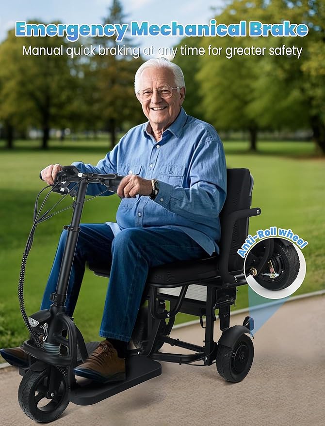 20Miles Autopilot Mobility Scooters 3 Gear Speed with Bagpack/Dust Cover/Cup Holder, 9.32MPH,Airline Approved, Foldable Mobility Scooters Lightweight for Adults/Seniors, Support 300lbs