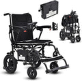 Lightweight Electric Wheelchair for Adults & Seniors, 36 lbs Foldable Power Wheelchair with 12-Mile Range, 264LBS Capacity, All-Terrain, LED Light, Cup Holder & USB Port