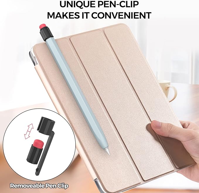 TRONWIN Apple Pencil 1st Generation Case, Silicone Pencil Sleeve Cover Perfect Grip Skin Classic Design with Sturdy Clip Compatible with Apple Pencil 1st gen for ipad (Light Blue)