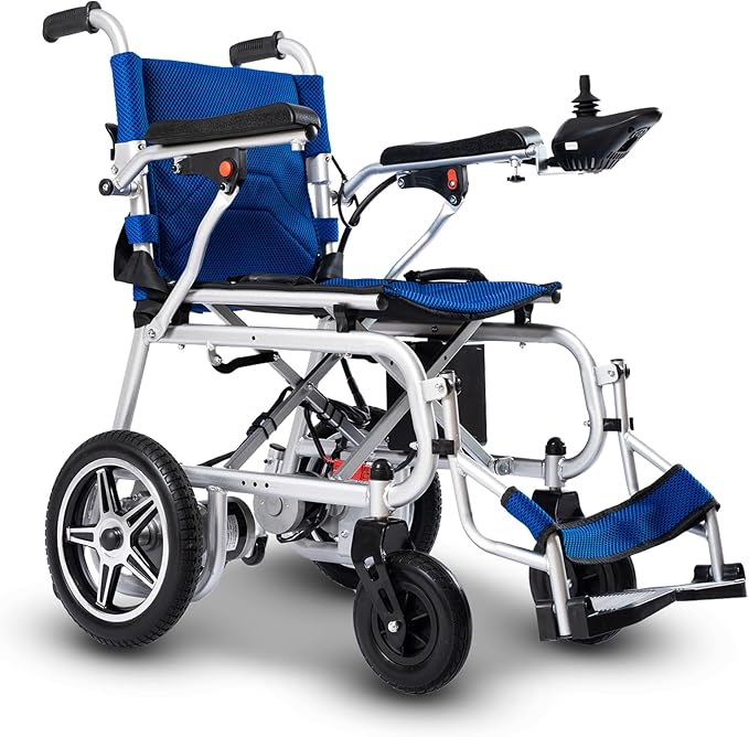 Artemis Pro Lightweight Foldable Electric Wheelchairs for Seniors - 2x250W Power Wheelchair - Travel/User Friendly Electric Wheelchairs for Seniors, Long Range Electric Wheelchair (Blue)