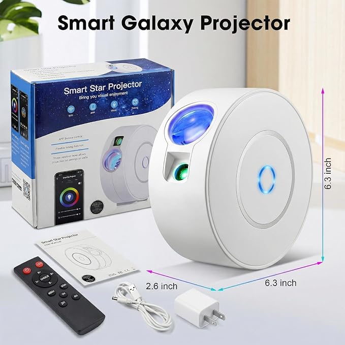 Aurviv Star Projector 900 Sqft Galaxy Night Light App Voice Control 4 Custom Scenes