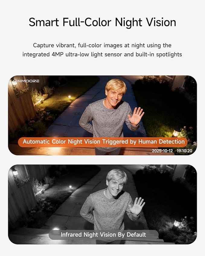 2 Pack 2.5K Security Camera Wireless Outdoor, 2.4G WiFi Battery Powered Outdoor Camera, Magnetic Mount Cameras for Home Security, Color Night Vision, Spotlight, Siren Alarm, 2-Way Talk