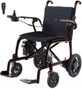22 lbs Lightweight Carbon Fiber Electric Wheelchair with Remote Control, Foldable Motorized Wheelchair for Adults, Airline Approved for Travel, Red