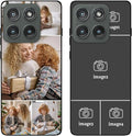 Custom Photo Case for Motorola Moto Edge 2025, Create Your Own Picture Collage Phone Case, Soft Drop Protection, Personalized Anti-Scratch TPU Soft Cover, Gifts for Family Friends, Black