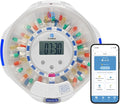 Automatic Pill Dispenser for Elderly with Alarm - 28 Day Smart Pill Box for Alzheimer’s Care, Easy-Read LCD Display, Key Locked, Alarm & Light Reminder for Medication, Vitamins, Supplements