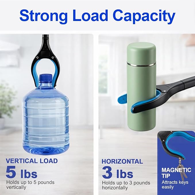 2-Pack 32" Grabber Reacher Tool, LEGENDONE Extra Long Pickup Tool Foldable Reacher Grabber for Senior, Wide Claw Trash Picker Heavy Duty Upper Gripper w/Magnet, Essential for Health Surgery Recovery