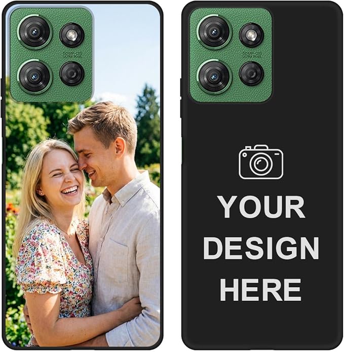 Custom Phone Case for Motorola Moto G 5G 2026, Design Your Personalized Photo Logo Name Phone Cover, Slim Soft TPU Lightweight Silicone Black Case, Customized Gift for Birthday Christmas