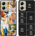 Custom Personalized Case for Motorola Moto G Stylus 5G 2024 6.7", Customized Multiple Photos Collage Text Phone Cover, Full Body Shockproof Soft Silicone Case, Anti-Scratch, Wireless Charging, Black