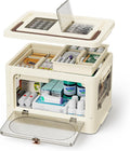 Medicine Box Cabinet Organizer - Empty First Aid Kit Storage, Clear Plastic Portable Container, 3 Tier Pill Bottle Medical Supply Case with Handle, Medication Caddy Chest