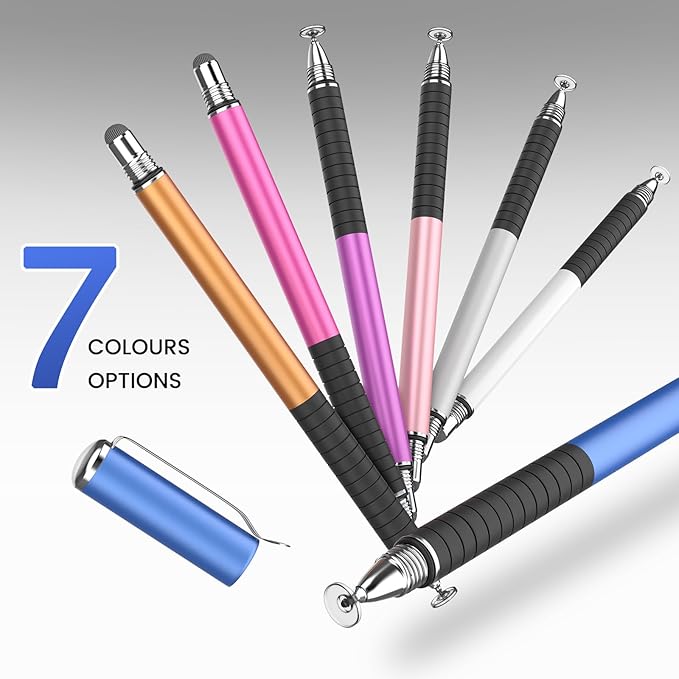 MEKO 6 Pcs Stylus Pen for Touchscreen, 2-in-1 High Sensitivity & Precision for Switch, iPad/iPhone/Samsung/Android Phones & Tablets, Skylight & More, All Touch Screen Devicess (Blue)