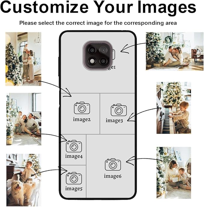 Design Your Own Case for Motorola Moto G Power 2021, Custom Personalized Photo Collage Text Cover, Customized Picture Shockproof Protective Soft Slim Silicone Case, Gift for Birthday, Black
