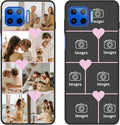 Personalized Photo Case for Motorola Moto G 5G Plus 6.7 inch, Thin Slim Soft Rubber Black Phone Cover, Custom Picture Collage Pink Heart Cute Case for Women Girl, Gift for Birthday Anniversary