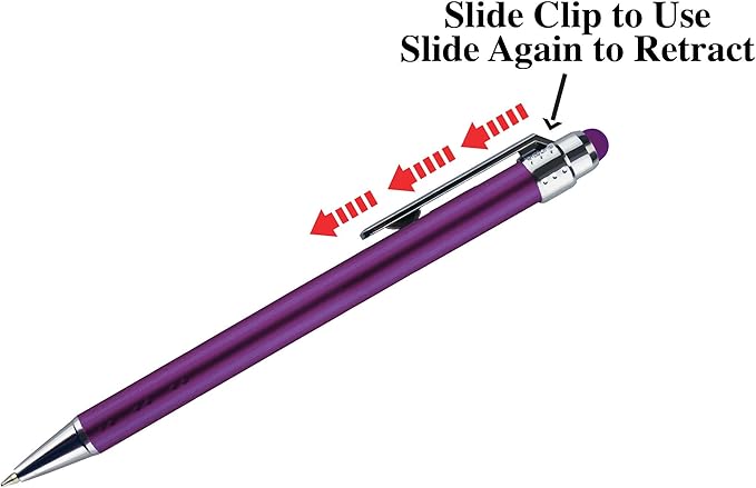 Personalized Pens with Stylus Tip -Bright Vibes- Click action - Custom - Black writing - Printed Name pens - Imprinted with Your Logo or Message - FREE PERSONALIZATION - 12 Pens/Box (Orange)
