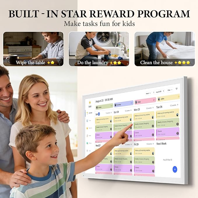 27-Inch Smart Digital Wall Calendar 1080P IPS Touchscreen Family Meal Planner