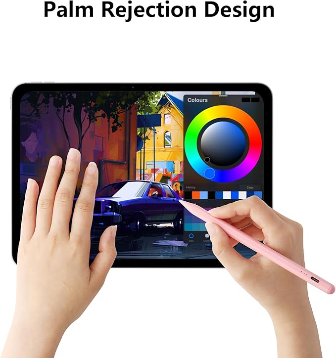 Stylus Pen for iPad A16 11th 10th 9th 8th 7th 6th Generation, iPad Pro 12.9 11 13 inch M4, iPad Air M3 M2 5th 4th 3rd Gen, iPad mini A17 Pro 7 6 5, for Apple Pencil Pro 1st 2nd Gen Alternative (Pink)