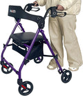 Rollator Walkers for Seniors with Seat, Foldable & One-Hand Carry, Upgraded Rolling Walker with Seat for Seniors, Handles Height Adjustable Rolling Walker for Seniors, Walking & Seated Rest, Purple